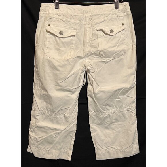 J. Crew White Chino Capri Pants Size 4 Casual Womens Fit With Pockets & Drawstri - Picture 2 of 11